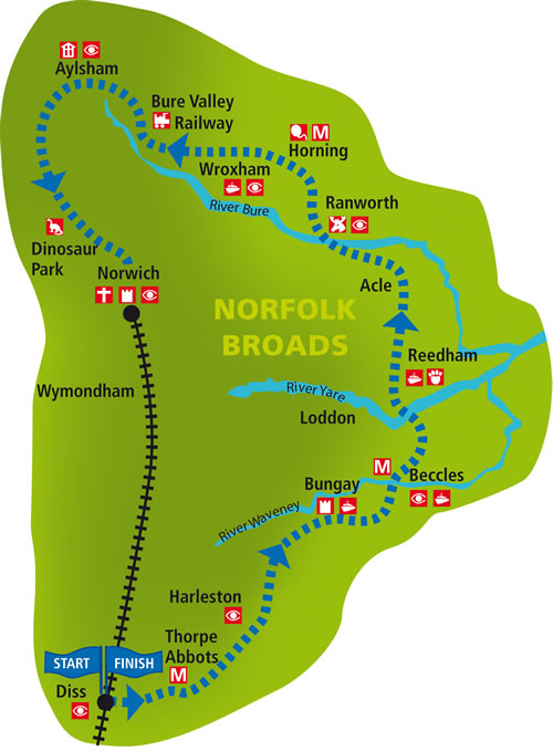 Broads and Rivers Ride Map