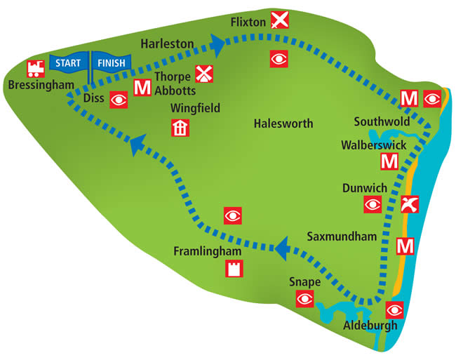 Suffolk Coastal Quest map